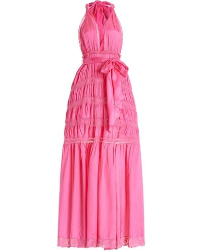 LoveShackFancy Vendima Waist-tie Maxi Dress - Pink
