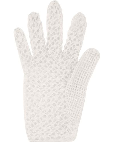 Anna October Gladys Knit Cotton Gloves - White