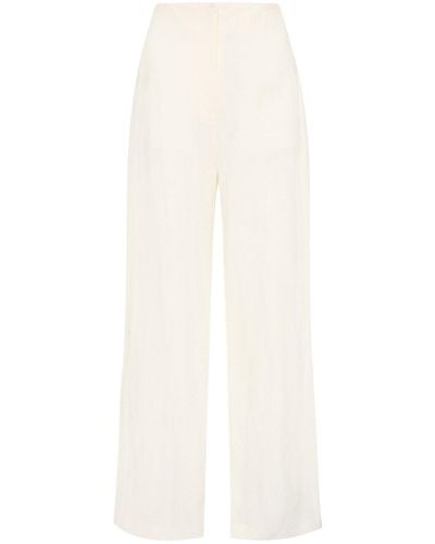 St. Agni Linen Wide-leg Trousers - White
