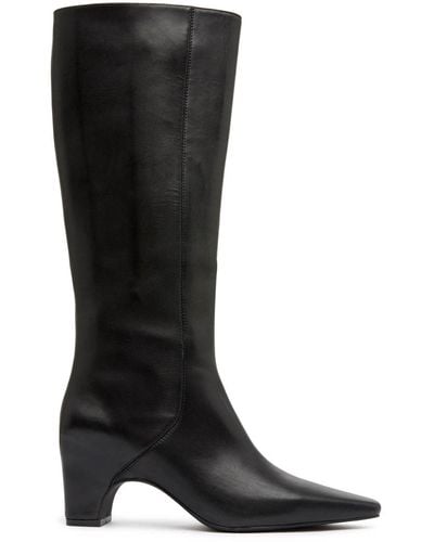 St. Agni High Leather Boots - Black
