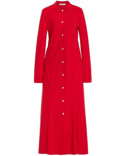 The Row Myra Button-down Silk Crepe Maxi Dress - Red