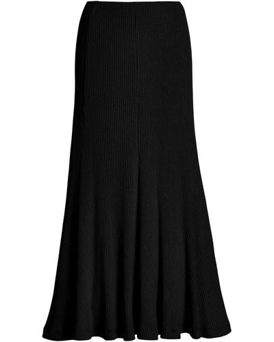 Mara Hoffman Meda Ribbed Cotton-knit Midi Skirt - Black