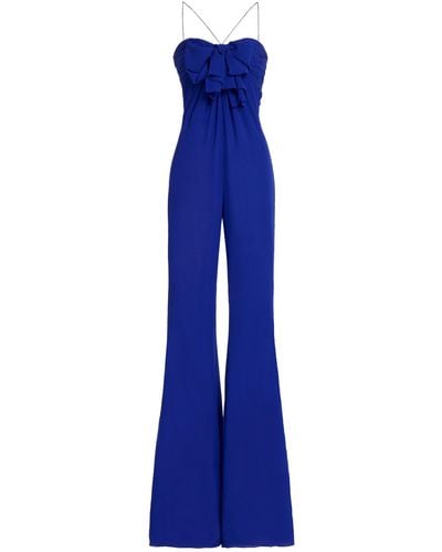 Giambattista Valli Ruffled Bow-detailed Jumpsuit - Blue