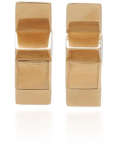 Bottega Veneta Gold-plated Huggie Earrings - White