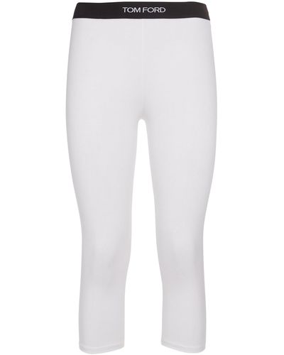 Tom Ford Logo-print Jersey Leggings - White