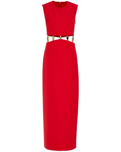 Jonathan Simkhai Isadora Crepe Cutout Maxi Dress - Red