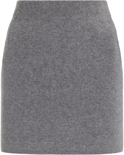 AEXAE Knit Cashmere Mini Skirt - Gray
