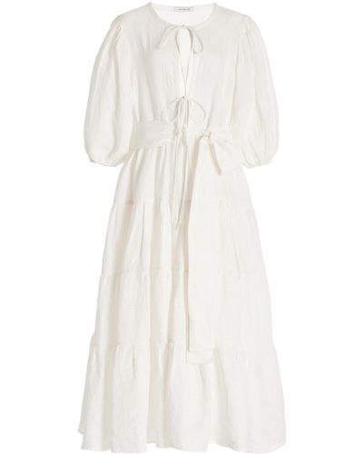 Fil De Vie Medina Linen Midi Dress - White