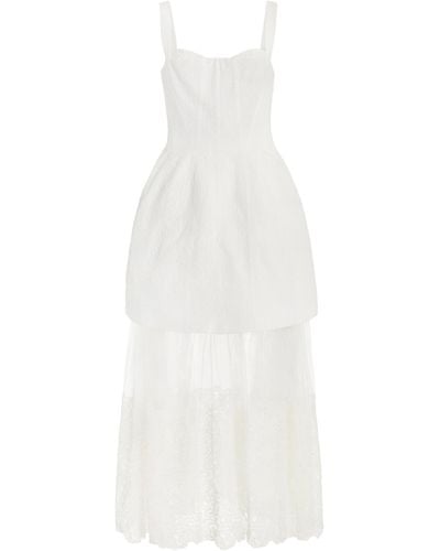Jonathan Simkhai Callan Embroidered Jacquard Maxi Dress - White