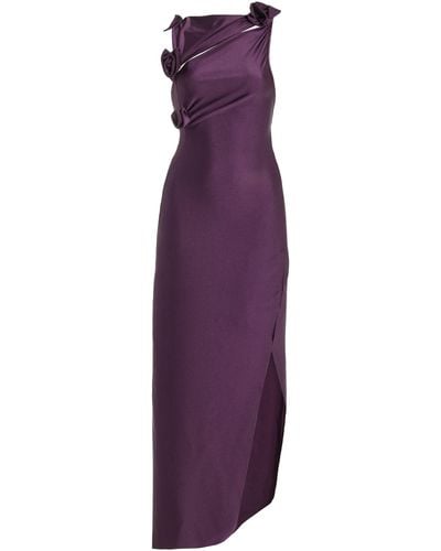 Coperni Exclusive Rosette-embellished Jersey Gown - Purple