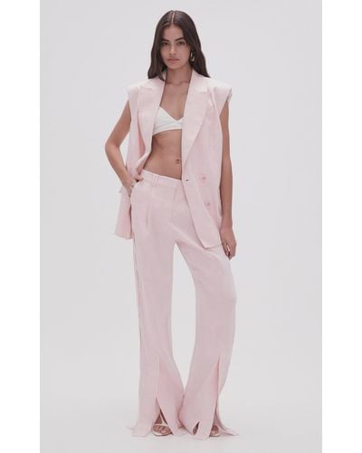 Aje. Insight Deconstructed Linen-blend Vest - Pink