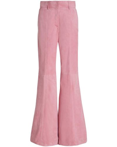 Gabriela Hearst Rhein Suede Wide-leg Trousers - Pink