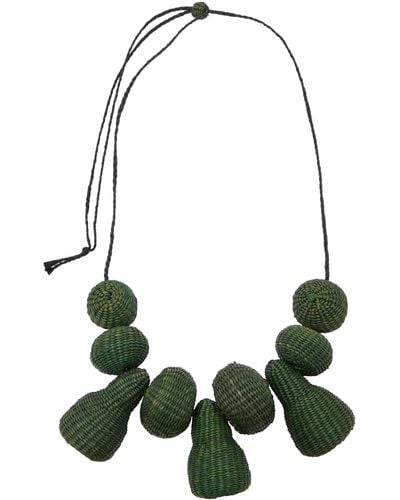 Johanna Ortiz Exclusive Colorful Vibes Iraca Palm Necklace - Green