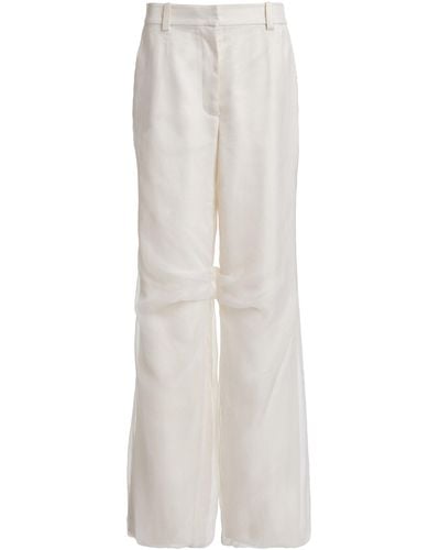Christopher Esber Iconica Silk Wide-leg Trousers - White
