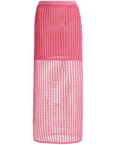 Jonathan Simkhai Exclusive Odie Crocheted Cotton-blend Midi Skirt - Pink