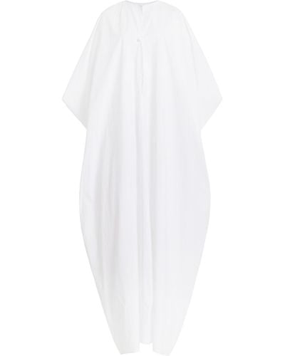 The Row Saule Cotton Poplin Kaftan Maxi Dress - White