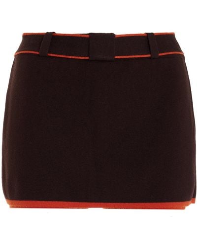 Siedres Exclusive Jasmy Ribbed-knit Mini Skirt - Black