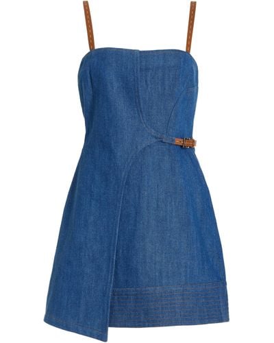 Alexis Ferre Wrapped Denim Mini Dress - Blue