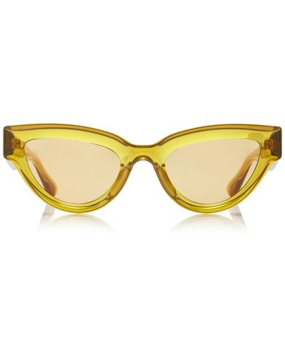 Bottega Veneta Sharp Cat-eye Acetate Sunglasses - Yellow