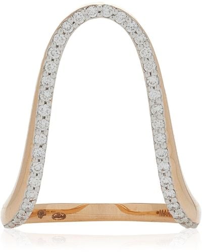 Marie Mas Radiant 18k Rose Gold Diamond Ring - White
