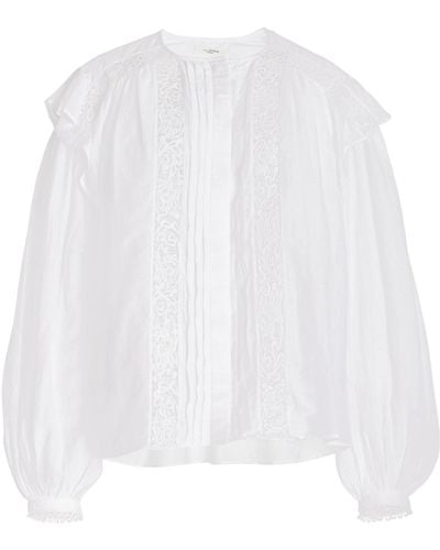 Isabel Marant Georgina Cotton-blend Blouse - White