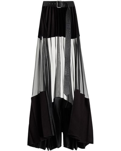 Peter Do Panelled Ruffled Maxi Skirt - Black