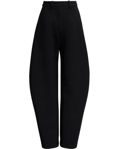 Alaïa Rounded Wool Wide-leg Trousers - Black