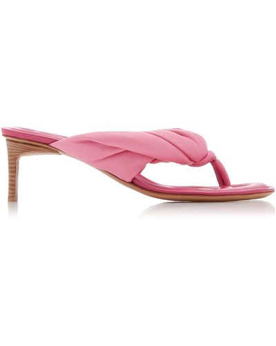 Jacquemus Mari Twisted Leather Sandals - Pink