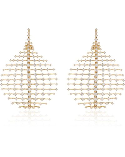 Fernando Jorge Medium Disco 18k Gold Diamond Earrings - Metallic