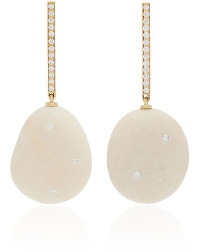 CVC Stones Drops One-of-a-kind 18k Yellow Gold Diamond Earrings - White