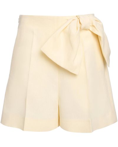 Chloé Tie-detailed Linen-canvas Shorts - Natural