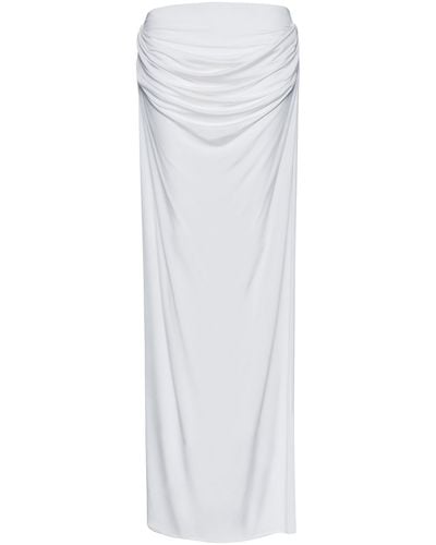 Magda Butrym Draped Maxi Column Skirt - White