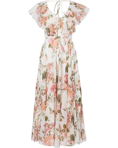 Erdem Theophila Floral Cotton And Silk Maxi Dress - Multicolour