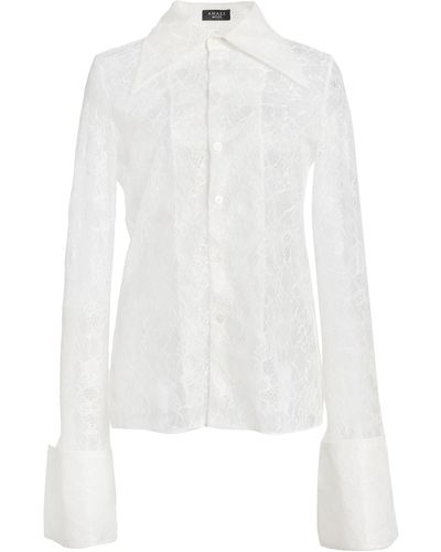 A.W.A.K.E. MODE Buttoned Lace Shirt - White