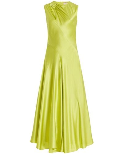ROKSANDA Alma Silk-satin Midi Dress - Green
