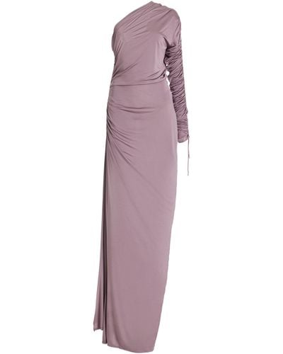 Atlein Asymmetric Ruched Maxi Dresss - Purple