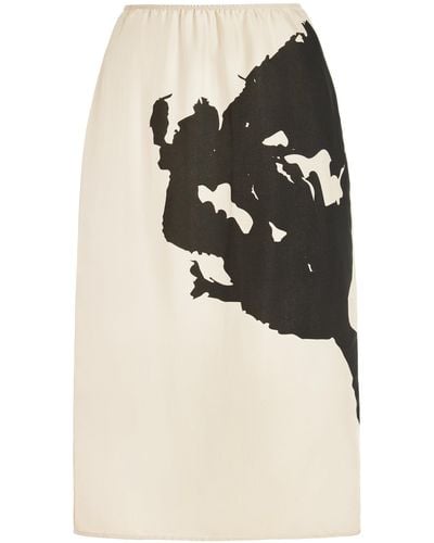 BITE STUDIOS Printed Silk Skirt - Black