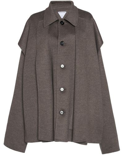 Bottega Veneta Wool-cashmere Short Coat - Brown