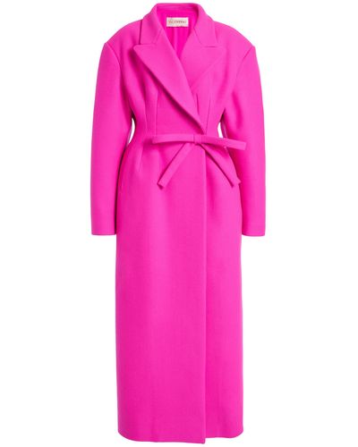 Valentino Garavani Diagonal Wool-blend Coat - Pink