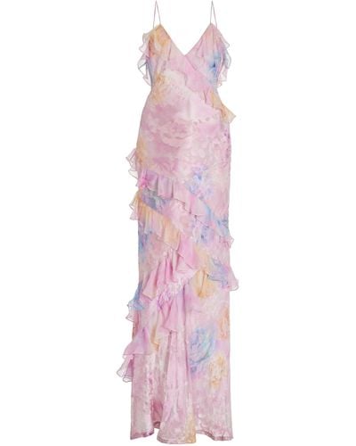 LoveShackFancy Rialto Ruffled Silk-blend Gown - Pink