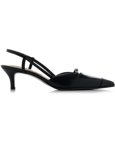 Reike Nen Sia Leather Slingback Court Shoes - Black