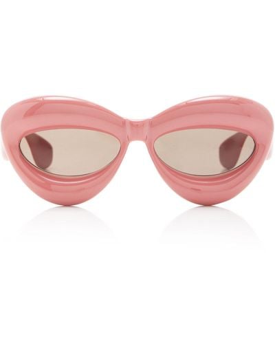 Loewe Inflated Acetate Cat-Eye Sunglasses - Pink