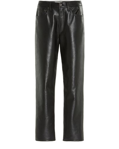 Agolde 90's High-rise Recycled Leather Straight-leg Pants - Black