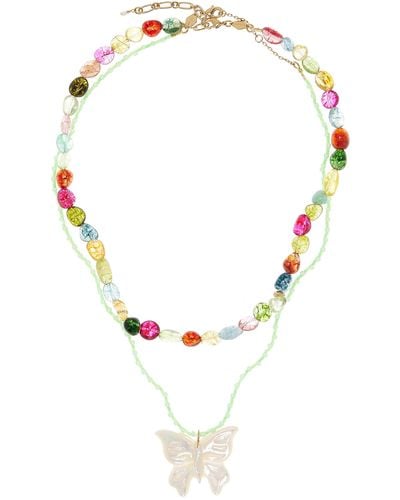 Anni Lu Tropicana & Butterfly Necklace Set - Multicolor