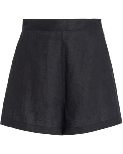 Posse Exclusive Perri High-waisted Linen Shorts - Blue
