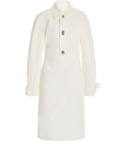 Bottega Veneta Cotton-blend Midi Shirt Dress - White