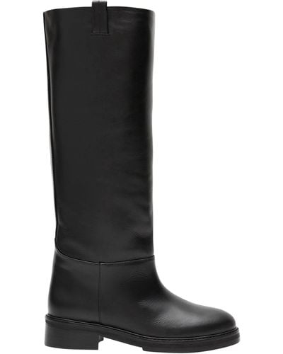 Flattered Frances Leather Knee High Boots - Black