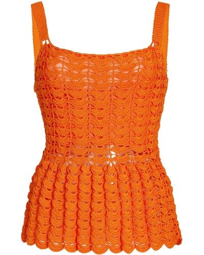 Carolina Herrera Crocheted Tank Top - Orange
