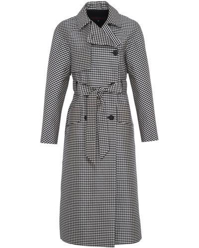 Martin Grant Double-breasted Cotton-silk Trench Coat - Grey