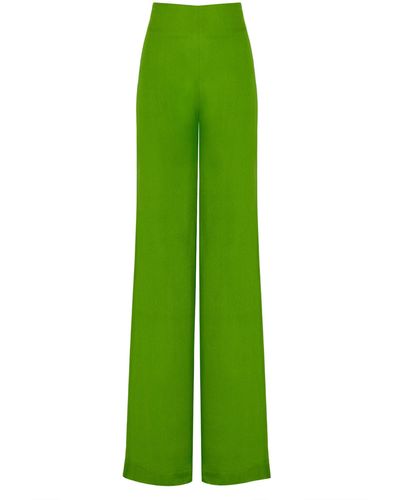 Silvia Tcherassi Grotte High-waisted Wide-leg Trousers - Green